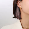 Wholesale Geometric Rhombus Textured Titanium Steel 18K Gold Plated Earrings