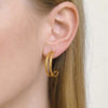 Wholesale Geometric Ringshaped Doublelayer Vacuum Real Gold Plated Stainless Steel Earrings For Women
