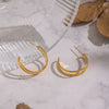 Wholesale Geometric Ringshaped Doublelayer Vacuum Real Gold Plated Stainless Steel Earrings For Women