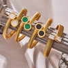 Wholesale Geometric Roman Numeral Dial Stainless Steel Electroplated Open Bracelet Set