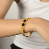 Wholesale Geometric Roman Numeral Dial Stainless Steel Electroplated Open Bracelet Set
