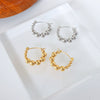 Wholesale Geometric Round Bead Stitching Earrings Titanium Steel 18K Gold Plated