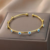 Wholesale Geometric Round Blue Eyes Devil's Eye Copper Electroplated Bracelet