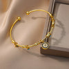 Wholesale Geometric Round Blue Eyes Devil's Eye Copper Electroplated Bracelet