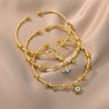 Wholesale Geometric Round Blue Eyes Devil's Eye Copper Electroplated Bracelet
