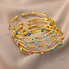 Wholesale Geometric Round Blue Eyes Devil's Eye Copper Electroplated Bracelet