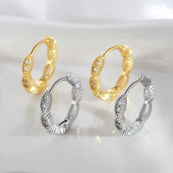 Wholesale Geometric Round Copper Goldplated Earrings Simple Retro Stylish For Women