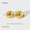 Wholesale Geometric Round Cshaped Stainless Steel Diamondencrusted Pearl Earrings Plated With 18K Gold For Women