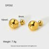 Wholesale Geometric Round Cshaped Stainless Steel Diamondencrusted Pearl Earrings Plated With 18K Gold For Women