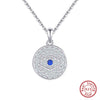 Wholesale Geometric Round Devil's Eye Pendant Necklace Silver Electroplated Unisex