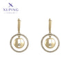 Wholesale Geometric Round Dshaped Copper Zinc Alloy Earrings For Women With Electroplating