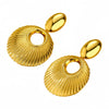 Wholesale Geometric Round Hollow Stainless Steel And Titanium Steel Earrings Electroplated Fashion Light Luxury Women's Earrings