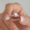 Wholesale Geometric Round Inlaid Zircon Titanium Steel Electroplated Unisex Ring Fashion Jewelry