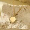 Wholesale Geometric Round Love Diamond Stainless Steel Titanium Steel Necklace For Women With Electroplating Style