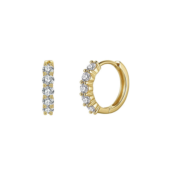 Wholesale Geometric Round Moissanite Earrings For Women 925 Silver Electroplated
