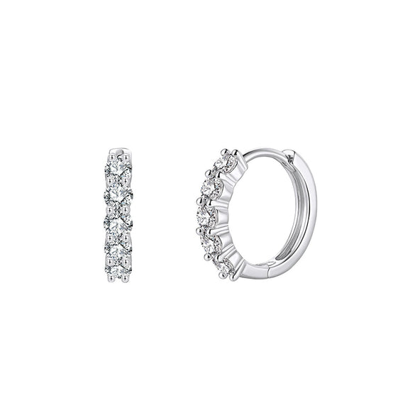 Wholesale Geometric Round Moissanite Earrings For Women 925 Silver Electroplated