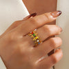 Wholesale Geometric Round Oil Drop Stainless Steel Ring Electroplated For Women