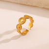 Wholesale Geometric Round Open Adjustable Ring Stainless Steel Real Gold Plated For Women