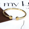 Wholesale Geometric Round Pearl Set Zircon Adjustable Bracelet Jewelry Copper 18K Gold Plated