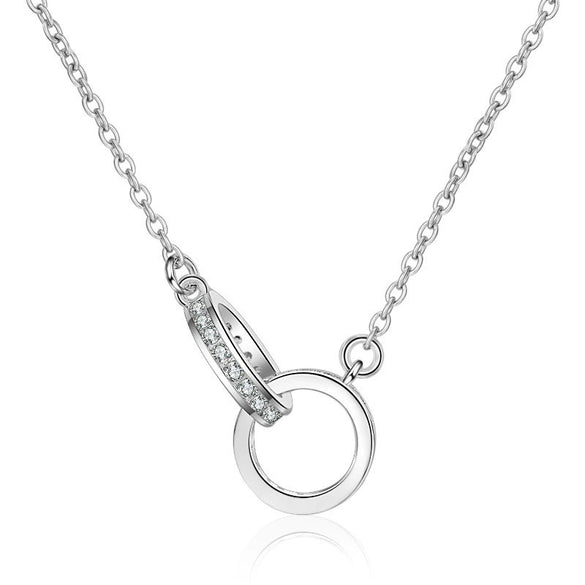 Wholesale Geometric Round Silver Necklace With Diamonds For Women