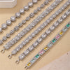 Wholesale Geometric Round Square Micro Inlaid Zircon Copper Bracelet With Electroplating For Women Minimalist Style