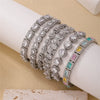 Wholesale Geometric Round Square Micro Inlaid Zircon Copper Bracelet With Electroplating For Women Minimalist Style