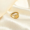 Wholesale Geometric Round Stainless Steel 18K Gold Plated Diamondencrusted Ring For Women