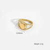 Wholesale Geometric Round Stainless Steel 18K Gold Plated Diamondencrusted Ring For Women