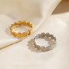 Wholesale Geometric Round Stainless Steel Ring For Women With Real Gold Electroplating