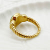 Wholesale Geometric Round Stainless Steel Ring With Vintage Blue Twist Shape For Women Electroplating Process