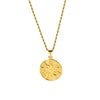 Wholesale Geometric Round Sunflower Totem Pendant Stainless Steel And Titanium Steel Necklace With Twist Chain Plated With 18K Gold For Women
