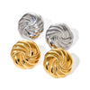 Wholesale Geometric Round Thread Electroplated Stainless Steel Earrings For Women