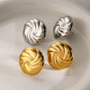 Wholesale Geometric Round Thread Electroplated Stainless Steel Earrings For Women