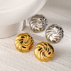 Wholesale Geometric Round Thread Electroplated Stainless Steel Earrings For Women