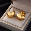 Wholesale Geometric Round Titanium Steel Electroplated Women's Jewelry Earrings Simple Highgrade Cold Style For Commuting