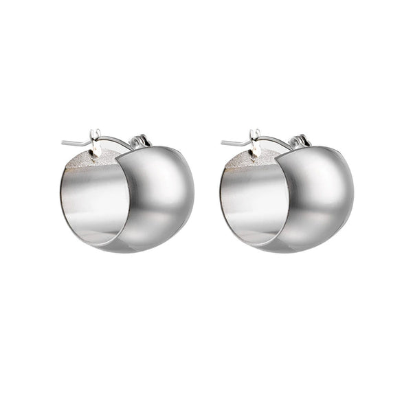 Wholesale Geometric Round Titanium Steel Electroplated Women's Jewelry Earrings Simple Highgrade Cold Style For Commuting