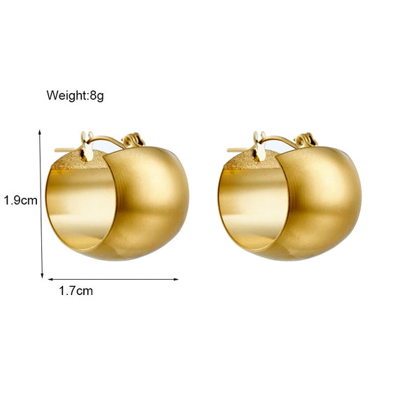 Wholesale Geometric Round Titanium Steel Electroplated Women's Jewelry Earrings Simple Highgrade Cold Style For Commuting