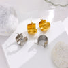 Wholesale Geometric Round Titanium Steel Electroplated Women's Jewelry Earrings Simple Highgrade Cold Style For Commuting