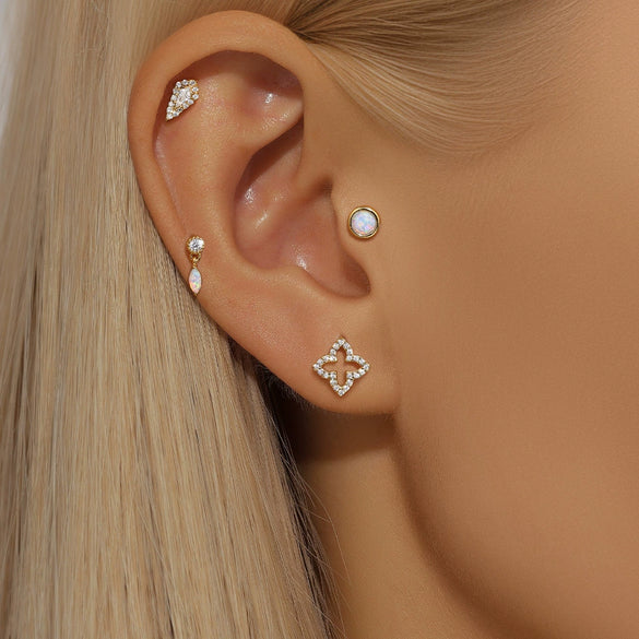 Wholesale Geometric S925 Sterling Silver Cylindrical Body Thread Puncture Ear Nail With Diamond Inlaid And Environmentally Friendly Plating Ear Jewelry Unisex