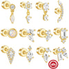 Wholesale Geometric S925 Sterling Silver Cylindrical Body Thread Puncture Ear Nail With Diamond Inlaid And Environmentally Friendly Plating Ear Jewelry Unisex