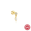 Wholesale Geometric S925 Sterling Silver Cylindrical Body Thread Puncture Ear Nail With Diamond Inlaid And Environmentally Friendly Plating Ear Jewelry Unisex