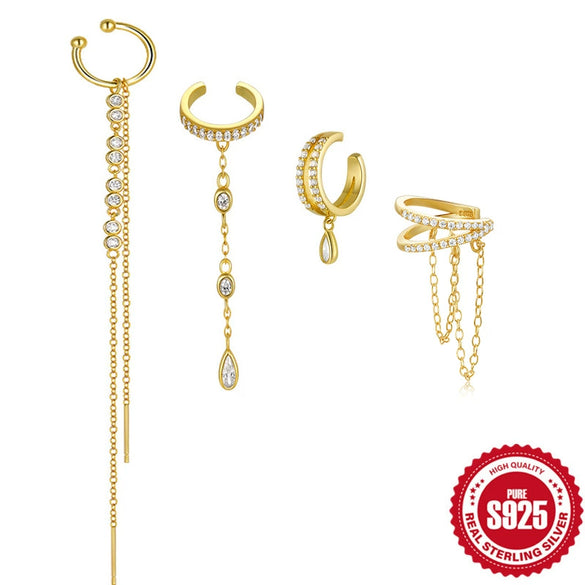 Wholesale Geometric S925 Sterling Silver Electroplated Ear Clip Earrings For Women