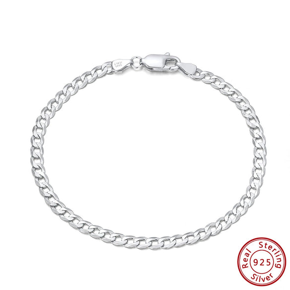 Wholesale Geometric S925 Sterling Silver Hiphop Style Electroplated Bracelet For Men And Women