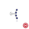 Wholesale Geometric S925 Sterling Silver Lapis Lazuli Diamondset Environmentally Friendly Electroplating Piercing Earrings