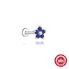 Wholesale Geometric S925 Sterling Silver Lapis Lazuli Diamondset Environmentally Friendly Electroplating Piercing Earrings