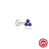 Wholesale Geometric S925 Sterling Silver Lapis Lazuli Diamondset Environmentally Friendly Electroplating Piercing Earrings