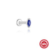 Wholesale Geometric S925 Sterling Silver Lapis Lazuli Diamondset Environmentally Friendly Electroplating Piercing Earrings