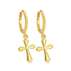 Wholesale Geometric S925 Sterling Silver Minimalist Cross Earrings With Electroplating