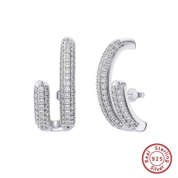 Wholesale Geometric S925 Sterling Silver Stud Earrings Natural Style