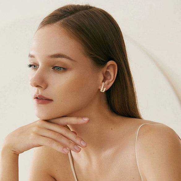Wholesale Geometric S925 Sterling Silver Stud Earrings Natural Style